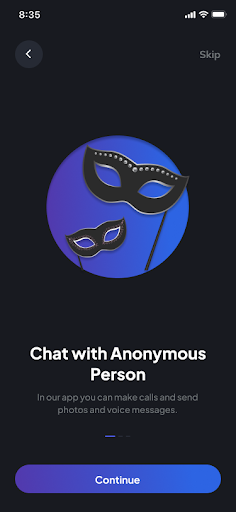 Anonymous Chat no Login ekran görüntüsü