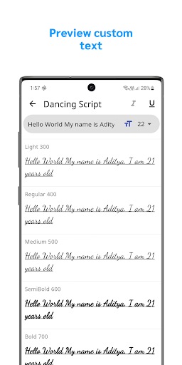 Font Gallery ekran görüntüsü