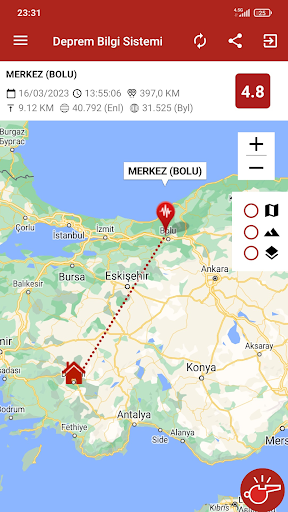 Deprem Bilgi Sistemi ekran görüntüsü