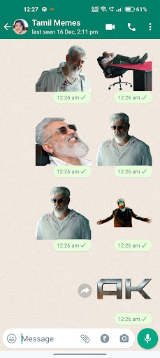 Ajith Thunivu Stickers ekran görüntüsü