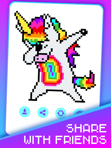 Pixel Unicorns Coloring Book ekran görüntüsü