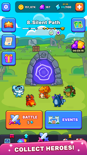 Roll & Wall: Idle Roguelike TD ekran görüntüsü