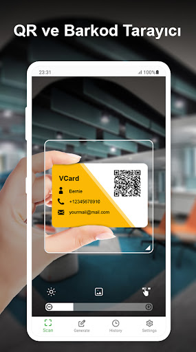 QR kod tarayıcı ve Barkod ekran görüntüsü