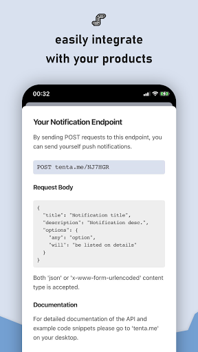 Tenta - Send Yourself Push Not ekran görüntüsü