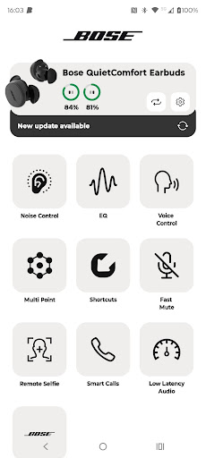Bose QC Earbuds ekran görüntüsü