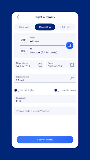 Aegean Airlines ekran görüntüsü