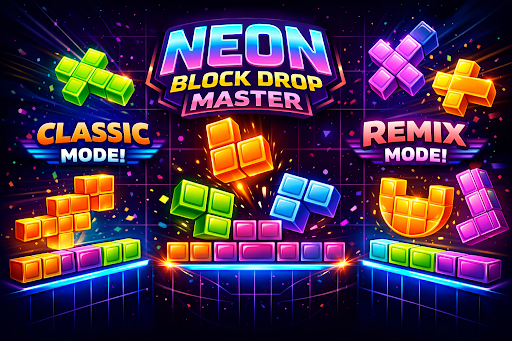 Neon Block Drop - Tetris Remix ekran görüntüsü