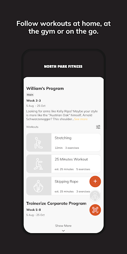 North Park Fitness App ekran görüntüsü