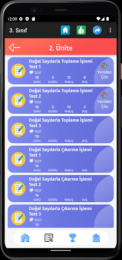 3. Sınıf Tüm Dersler Test Çöz ekran görüntüsü
