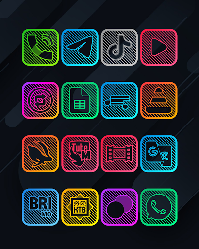 Lines Square - Neon icon Pack ekran görüntüsü