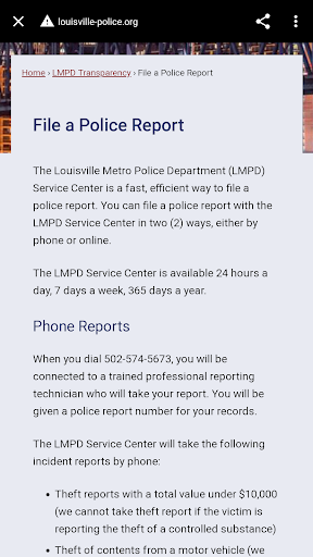 Louisville Metro PD ekran görüntüsü