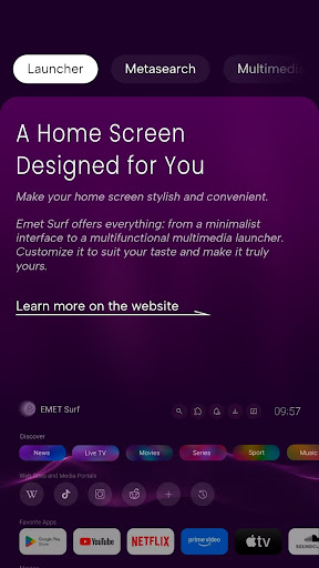 EMET Surf for TV ekran görüntüsü