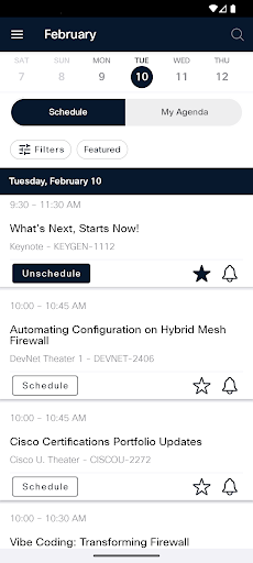 Cisco Events App ekran görüntüsü