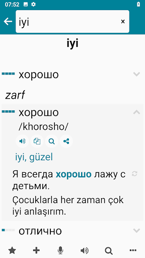 Rusça - Türkçe ekran görüntüsü