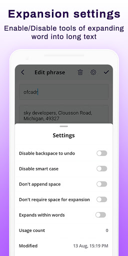 Writing Star: Text Expander ekran görüntüsü