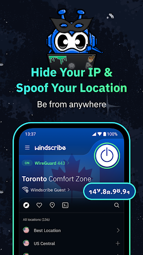Windscribe VPN ekran görüntüsü