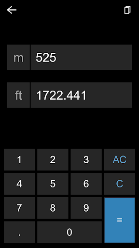 meters feet converter ekran görüntüsü