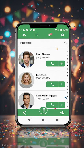 Kişiler, Arama ve Telefon ekran görüntüsü