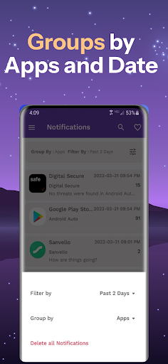 Notification History - Backup ekran görüntüsü