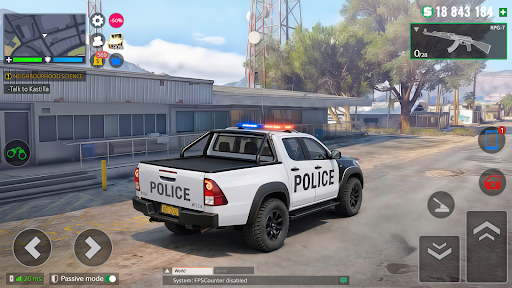 Polis arabası dağ sürüşü 3d ekran görüntüsü