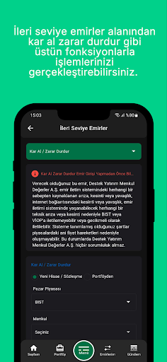 Destek Yatırım Mobil ekran görüntüsü