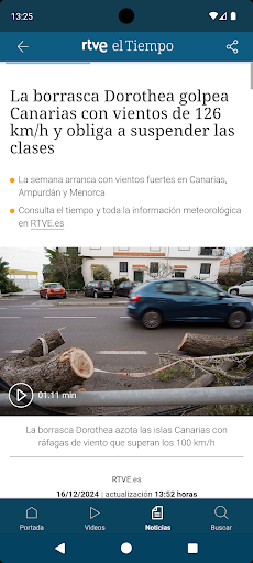 RTVE el Tiempo ekran görüntüsü