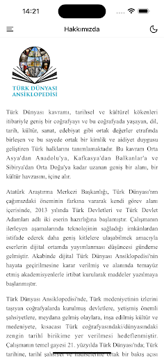Türk Dünyası Ansiklopedisi ekran görüntüsü