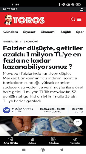 Adana Toros Gazetesi ekran görüntüsü