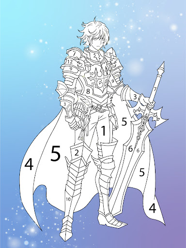 Anime Fantasy Color by Numbers ekran görüntüsü
