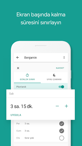 Ebeveyn denetimleri ekran görüntüsü