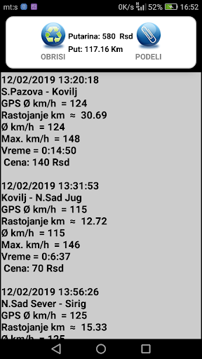 Prosecna brzina Srbija ekran görüntüsü