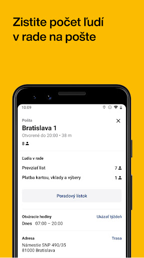 Slovenská pošta ekran görüntüsü