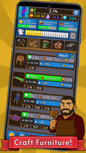 Artisan's Guild: Idle Craft ekran görüntüsü