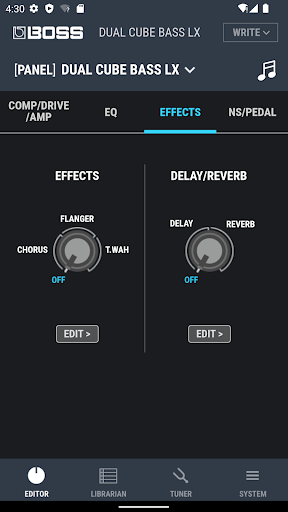 DUAL CUBE BASS LX EDITOR ekran görüntüsü