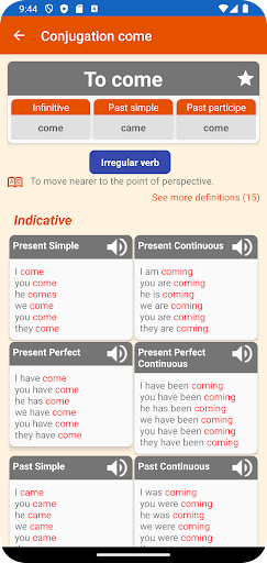 English Verb Conjugation ekran görüntüsü