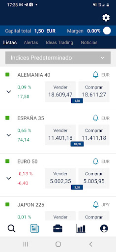 BBVA Trader CFD ekran görüntüsü