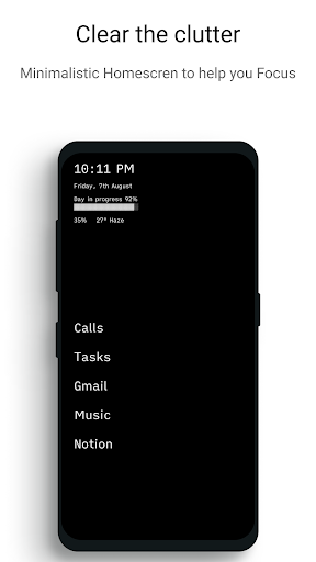 Indistract Minimalist Launcher ekran görüntüsü