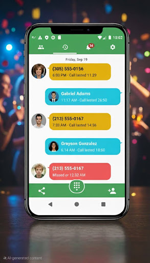Kişiler, Arama ve Telefon ekran görüntüsü