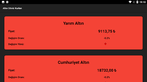 Altın Döviz Kurları ekran görüntüsü