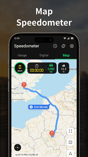 Çevrimdışı Hız Ölçer: GPS, HUD ekran görüntüsü