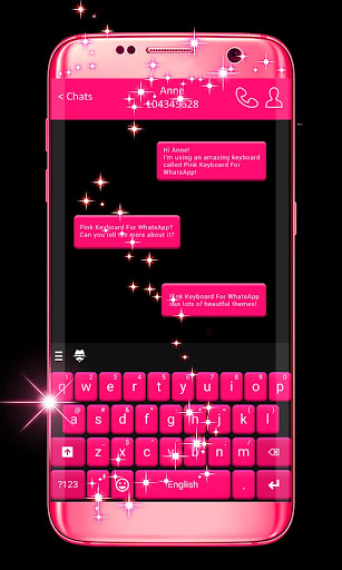 Pink Keyboard For WhatsApp ekran görüntüsü