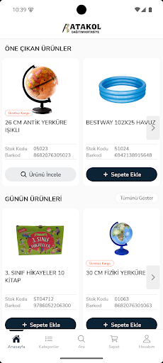 ATAKOL DAĞITIM ekran görüntüsü