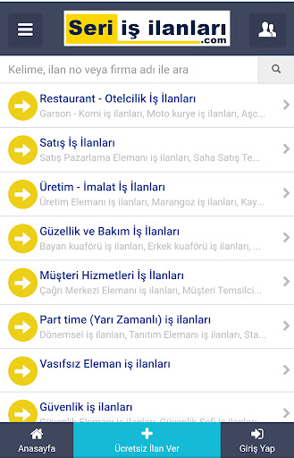 Seri İş İlanları ekran görüntüsü