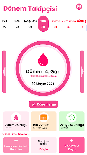 Yumurtlama Döngüsü Adet Takibi ekran görüntüsü