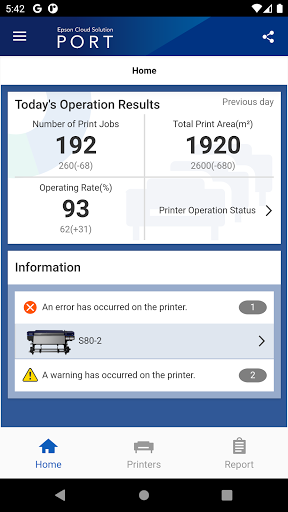 Epson Cloud Solution PORT ekran görüntüsü