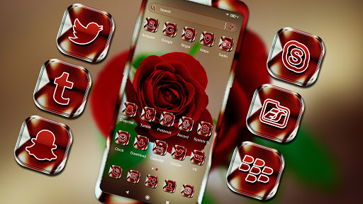 Red Rose Launcher Theme ekran görüntüsü