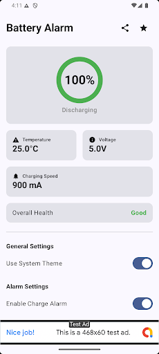 Battery Health + Charge Alarm ekran görüntüsü