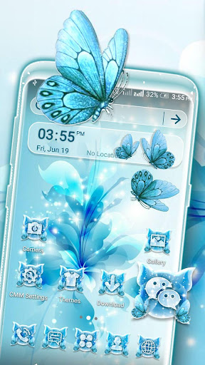 Flower Butterfly Glitter Theme ekran görüntüsü