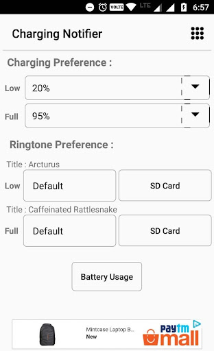 Charging Notifier ekran görüntüsü