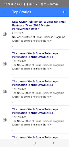 NASA OSBP Mobile ekran görüntüsü